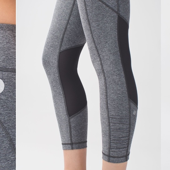 Lululemon Speed Up Crop Heathered Gray/Black Full On Luxtreme - Picture 5 of 12